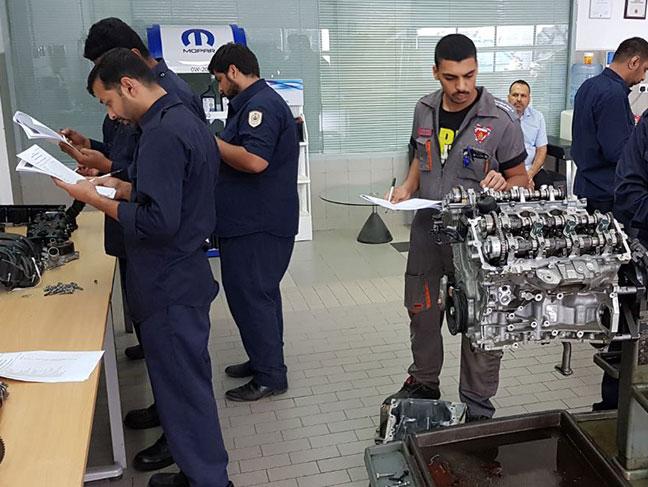 Automotive technician training session