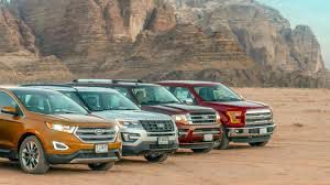Fleet of SUVs lined up for test drive event